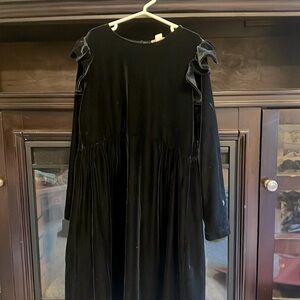 J Crew Black Velvet Dress